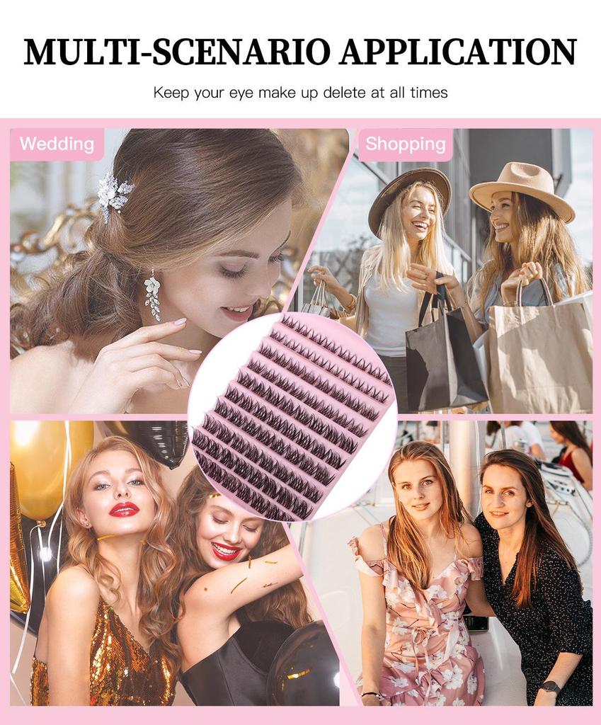 DIY Natürliches D-Locken Cluster Wimpern-Set – Leicht, Selbstklebend, Perfekt für den täglichen Gebrauch