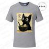 Japanese Kawaii Anime Cat T-Shirt Funny Cat Ramen Graphic Tee Fashion T-shirts Short Sleeve Clothes Trend Casual Unisex Tshirts