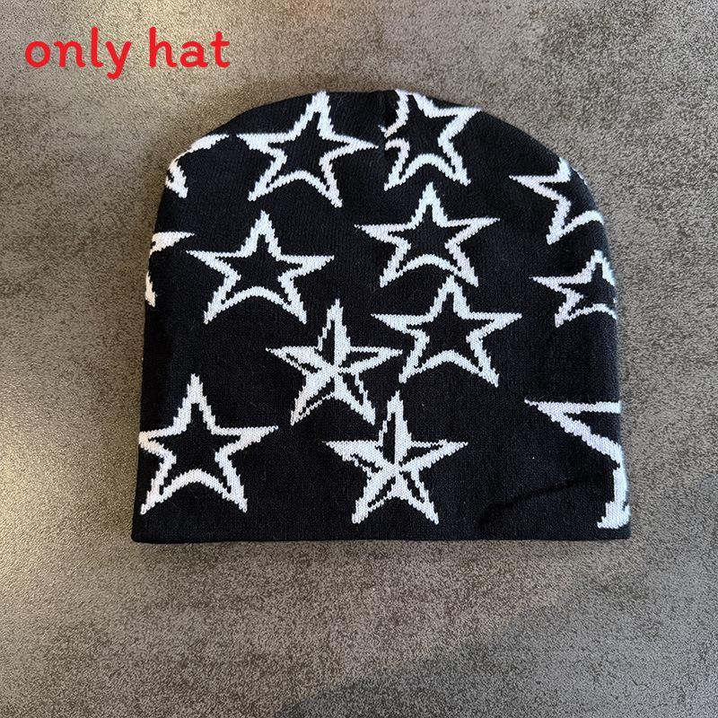 Star Pattern Fashion Women Casual Warm Knitted Hat For Autumn Winter And
