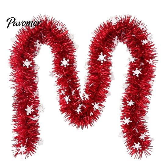 Gift Wrapping Ribbon Christmas Snowflake Tinsel Garland, 200cm Light Blue Purple Foil Wired Ribbons Strip for Tree Staircase Window, Holiday