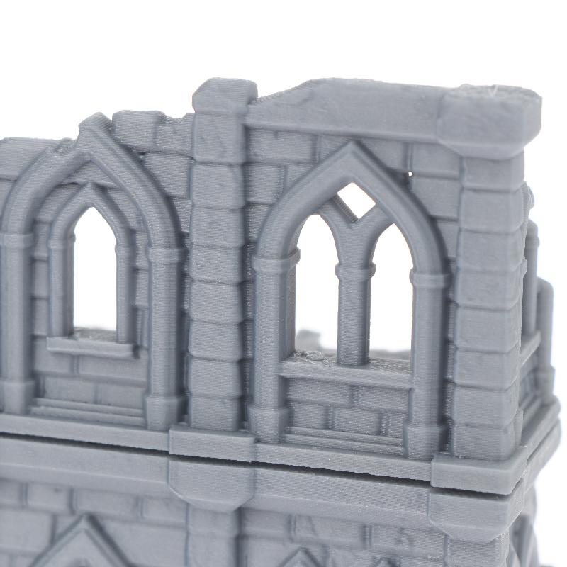 3D Printed Gothic Building Ruins Terrain Scenery Unpainted Mini Building Model Kit For Dnd Wargaming Terrain Scenery Building