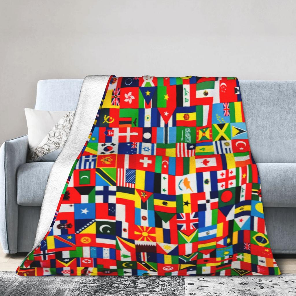 Flags Of All Countries (12) Blanket Quality Warm Soft Throw Blanket Winter Girls Boys Bedroom Comfortable Bedspread