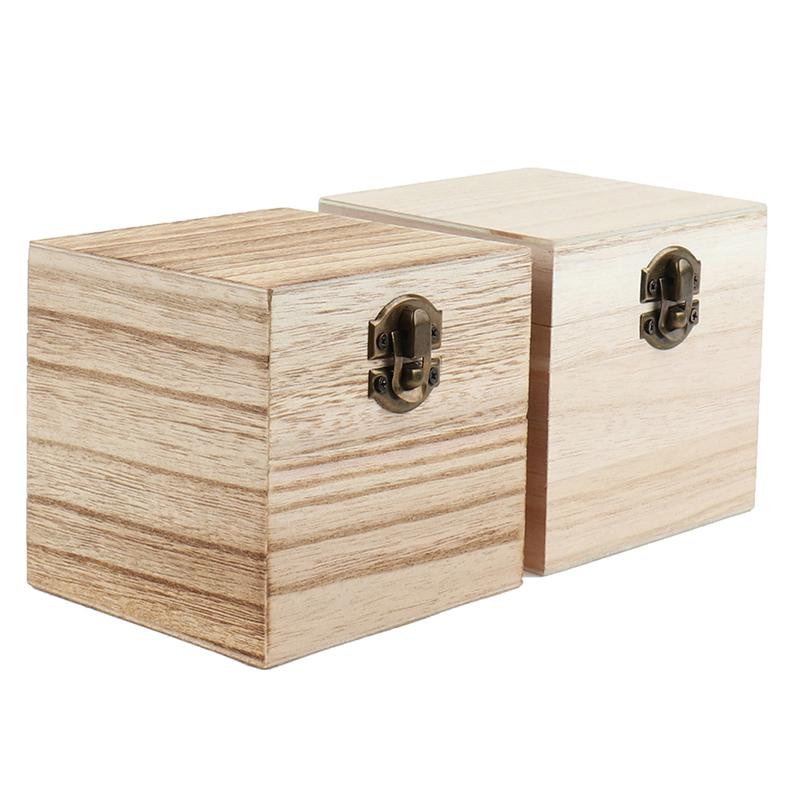 Retro Jewelry Box Organizer Box Natural Wood Clamshell Storage Rectangle Case