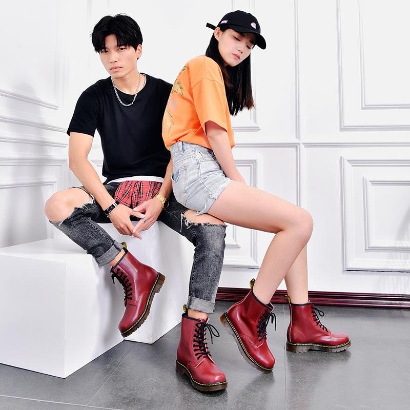 Couple Short Boots Martin Boots Men'S Fleece Men'S Shoes 8-Hole Retro Boots