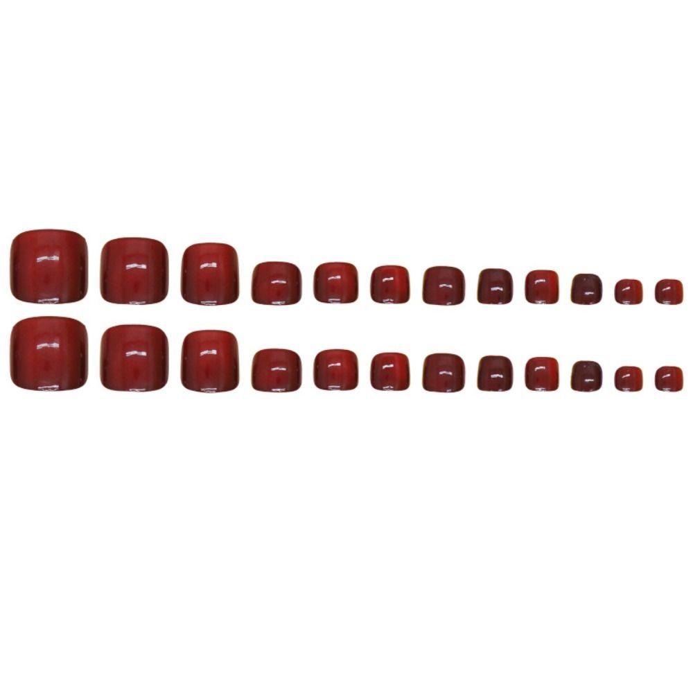 24pcs French False Nails Short Square Press On Nails Fashion Nail Tips  Women Girls