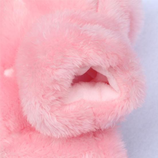 Yıkanabilir Evcil Hayvan Giysileri İnce İşçilik Flanel Sevimli Baskılı Köpek Kapşonlu Mont