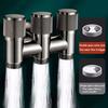 Stainless Steel 3-Way Water Valve Easy Adjust 1 Inlet 3 Outlets With Water-Stop Connector for Balcony Plant Watering