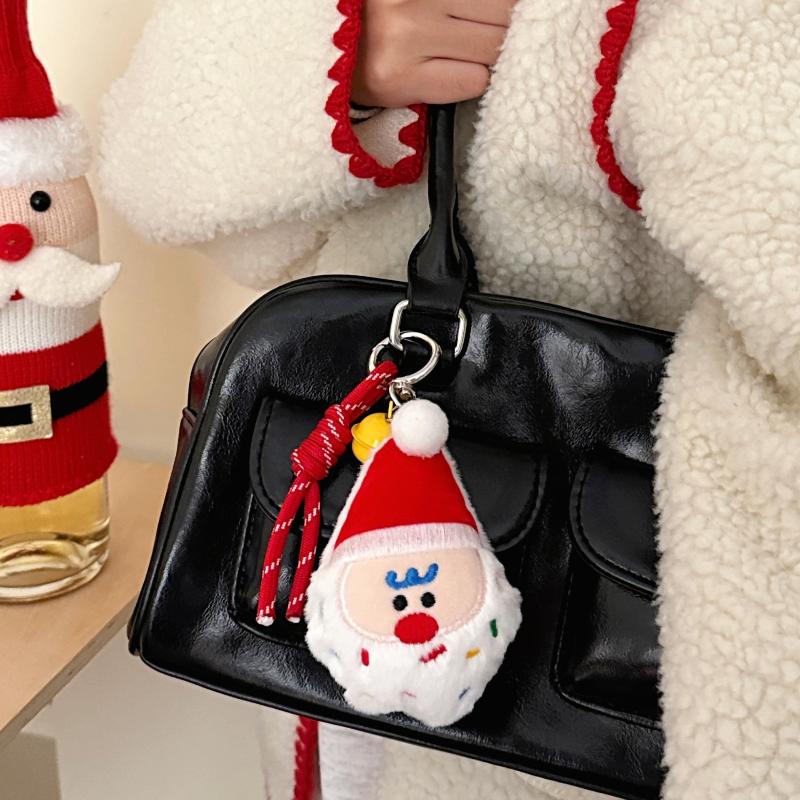 Sevimli Çizgi Film Peluş Noel Bebek Kolye Anahtarlık Kawaii Doldurulmuş Bebek Sırt Çantası Kolye Dekorasyon Aksesuarları Noel Hediyesi