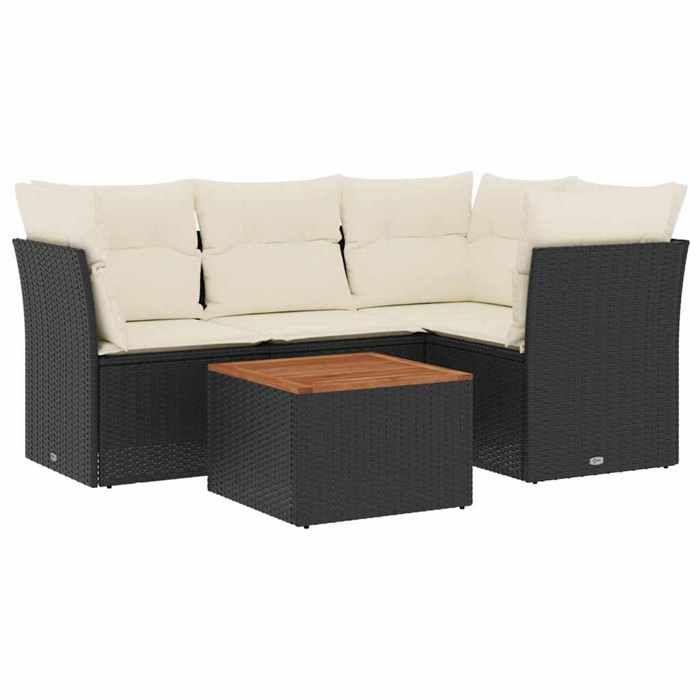 VidaXL Garden Lounge Set with Cushions 5 Pcs, Patio Sofas, Furniture Set, Outdoor Terrace Furniture, Black 3255951