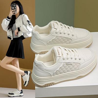 Platform White Shoes Women's Versatile Fragrant Spring and Autumn Muffin Summer New Popular Orders Surge Casual Sports Shoes