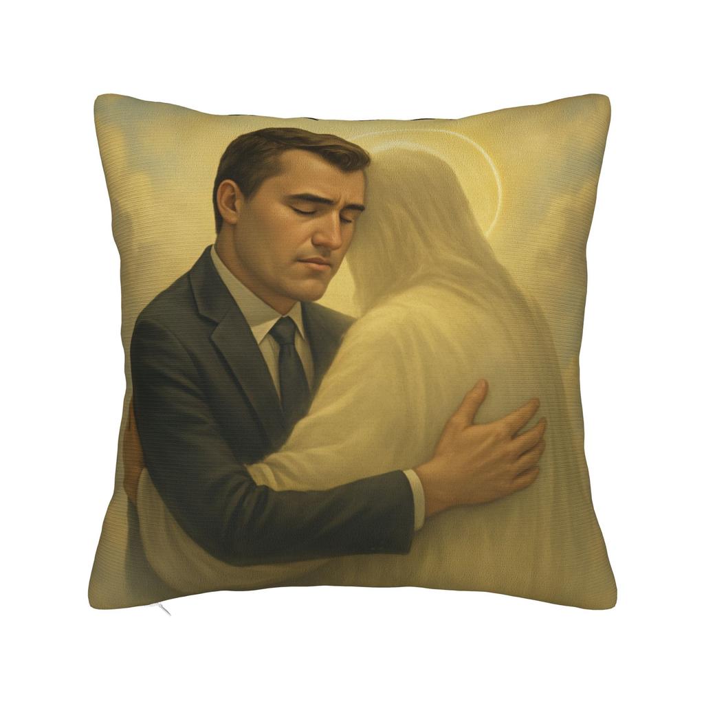 Fundas de Almohada Angélicas y de Jesús de Charlie Kirk Funda de Almohada Cuadrada Linda y Divertida para Silla de Sala de Estar