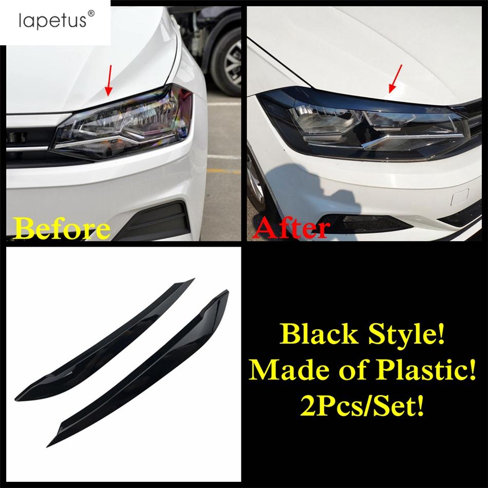 Für VW Volkswagen Polo  -  Auto Front Hinten Scheinwerfer Nebelscheinwerfer Lampe Augenbraue Augenlid Abdeckung Zierleiste Schwarzes Zubehör Außenkit