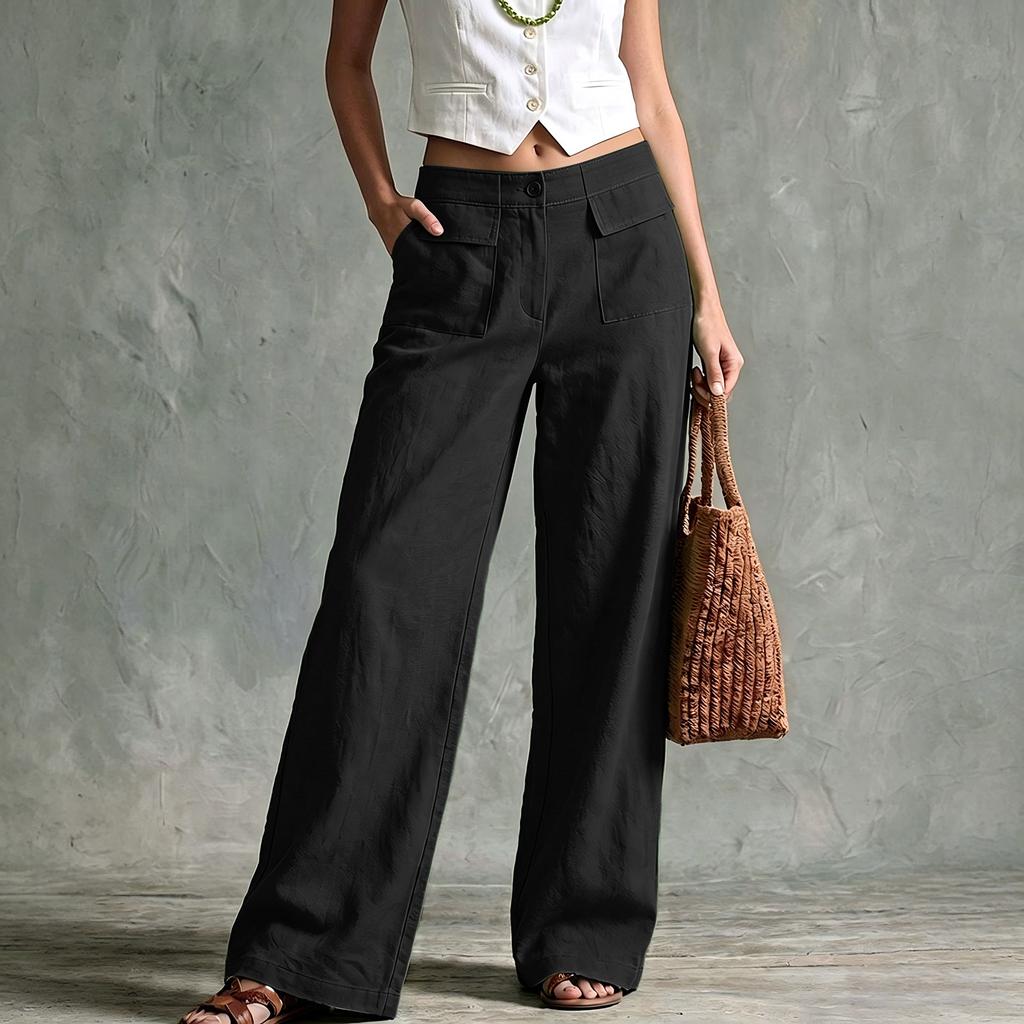 Women's Fashion Color Wide Leg Pants, Loose Fit Casual Trousers for Summer, and Daily Wear