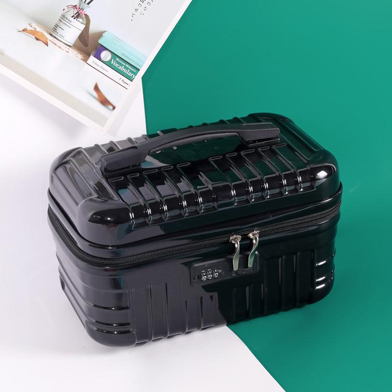 Retro Large-Capacity Makeup Bag and 18-Inch Carry-On Suitcase Combo