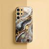 Electroplated Gold New Phone Case for Samsung Galaxy S26 Ultra S25 Plus S24 S23 S22 Fe Tempered Glass Artistic Texture Patterns