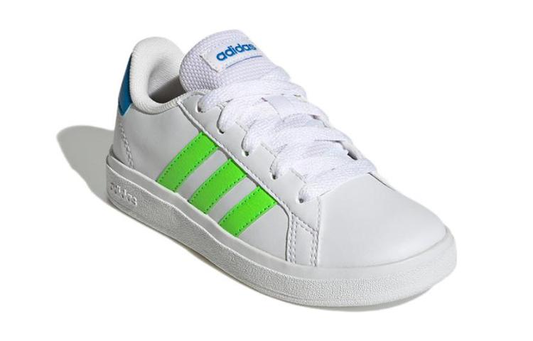 Adidas Neo GRAND COURT 2.0 K Low Top Skateboard Shoes White Green Kids' GW6505