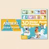 3D-Aufkleber-Puzzle Malbuch Feinmotorik Konzentrationstraining Tier Dinosaurier Fahrzeug Lernen Kinder Pädagogisch Geometrisches Aufkleber-Puzzle Malen