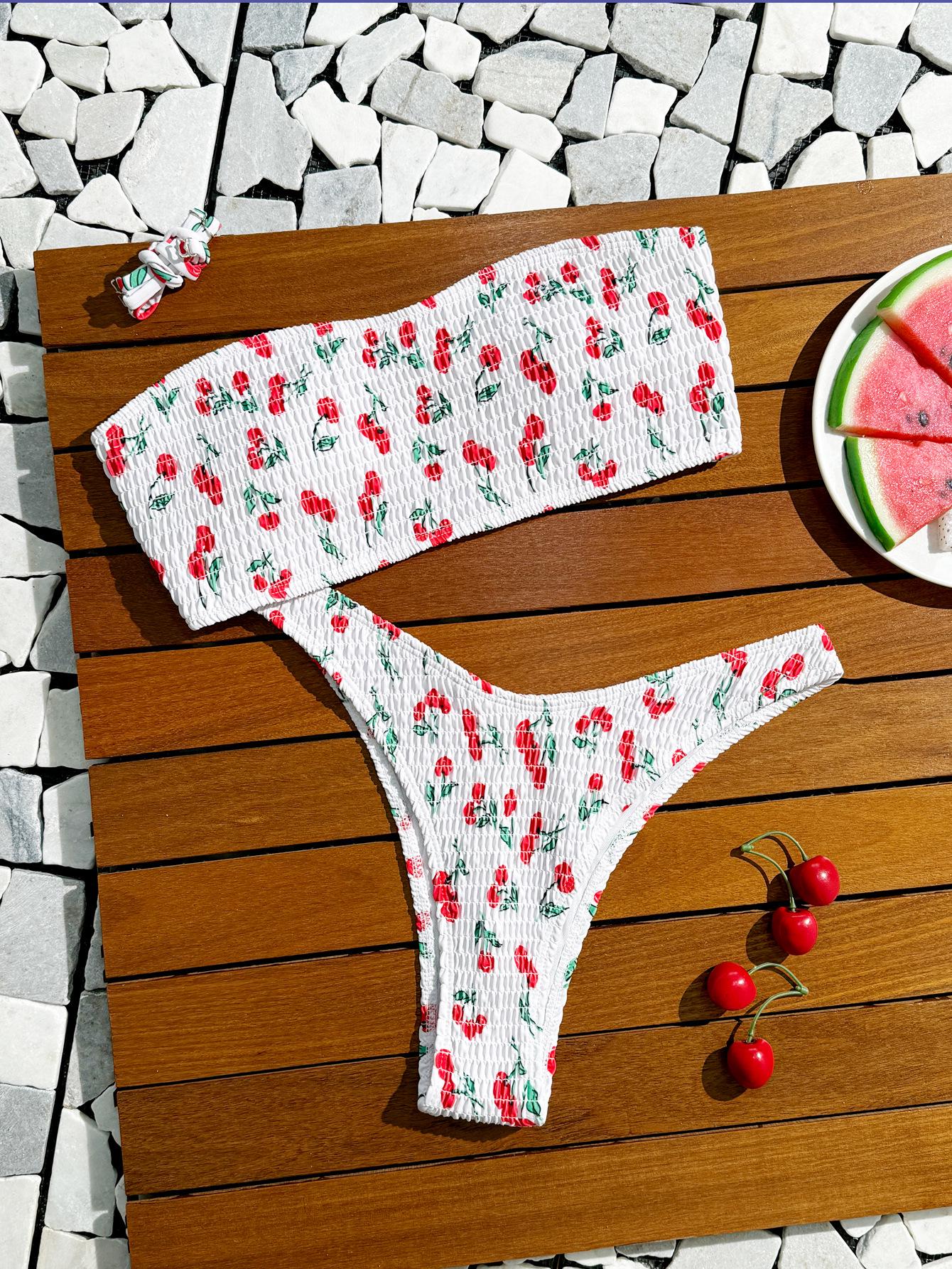 

Европейский и американский сексуальный утягивающий бандажный принт треугольное бикини для женщин L