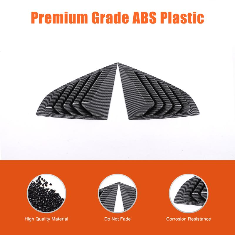 Per BMW Serie 2 F44 2020-2023 ABS Carbonio Louvre Finestrino Posteriore Laterale Prese d'Aria Copertura Trim Tende Accessori Auto nero