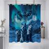 1Pc Glacier Wolf Print Waterproof Shower Curtain Bathe Partition Privacy Hanging Curtain 12 Hooks Multi Size Machine Washable