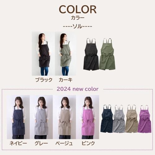 Rep Sol Apron, Nordic Style, with Two Pockets, Cafe Apron, Adult, Avital, LGY 547670-MAIL, Sol (Light Gray), 73cm Length, Gift.