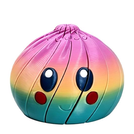 3D Printed Twisting Dumpling Cartoon Expression Toy Slippery Steamed A