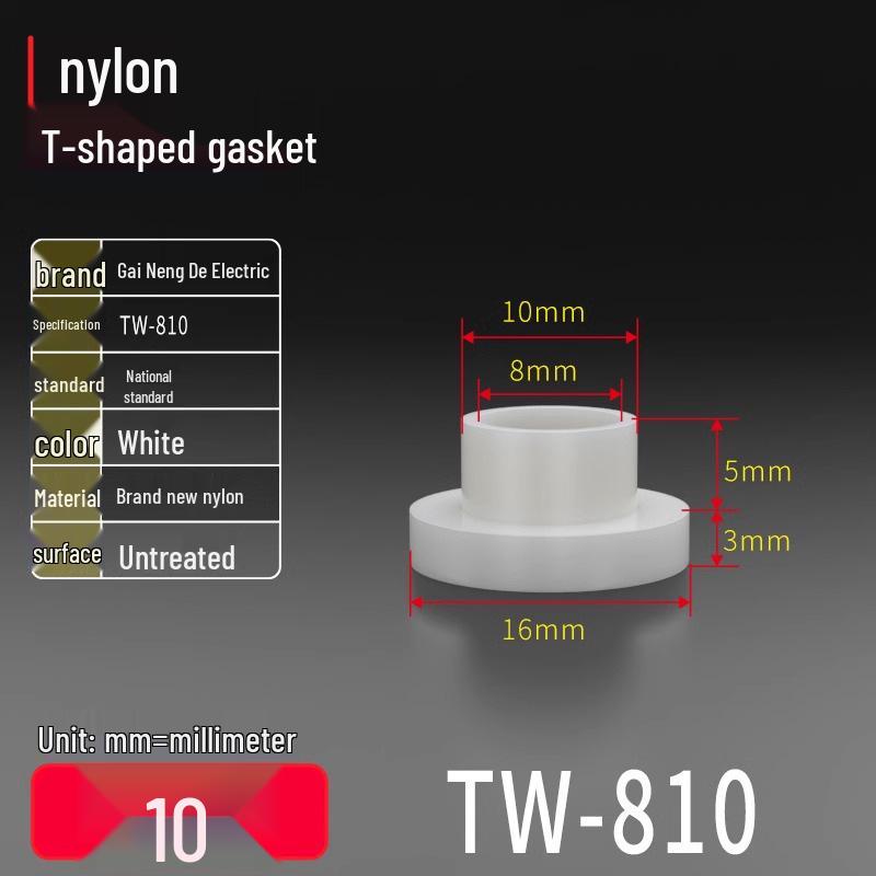 T-förmiger Nylon-Kunststoff-Dichtungsring und Schraubwellenhülse (Für dich: M2-M35)