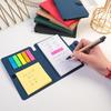 Button-Style Kraft Paper Sticky Note Pad with Pen Holder and Logo Print