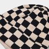 Literary Small Fresh Checkerboard Plaid Wool Hat for Men and Women Thickened Warm Retro Knitted Hat Autumn and Winter Hat