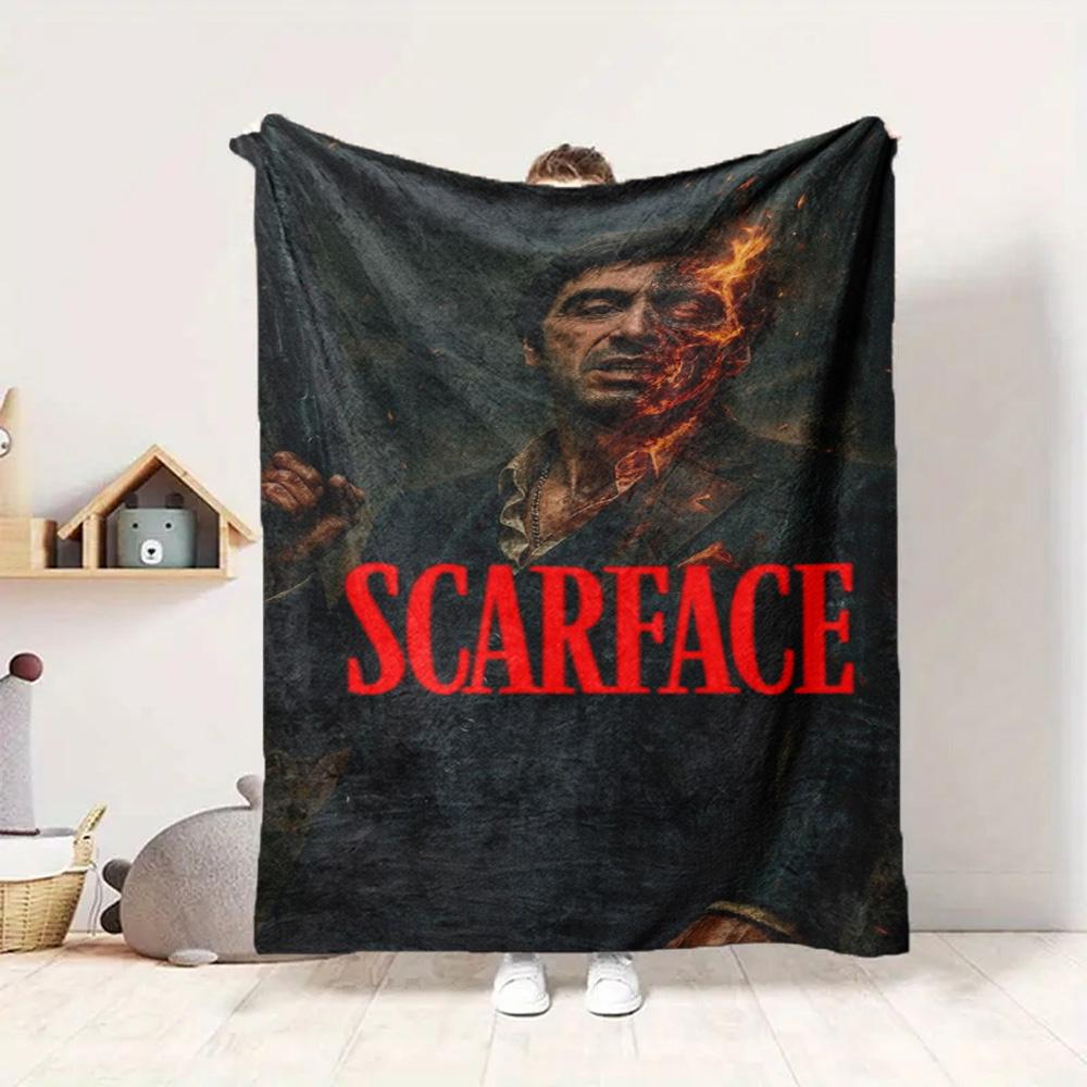 Scarface Saga Flannel Blanket Throw Blanket Soft Warm Sofa Bed Camping Home Decor Unique Christmas Gift C921194