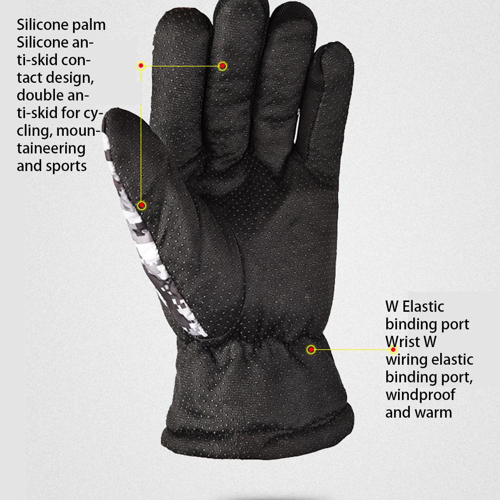 1 Paar Fahrradhandschuhe, Outdoor-Tarnmuster, Handwärmer, Skihandschuhe, rutschfest, winddicht, elastischer Schutz, Thermohandschuhe
