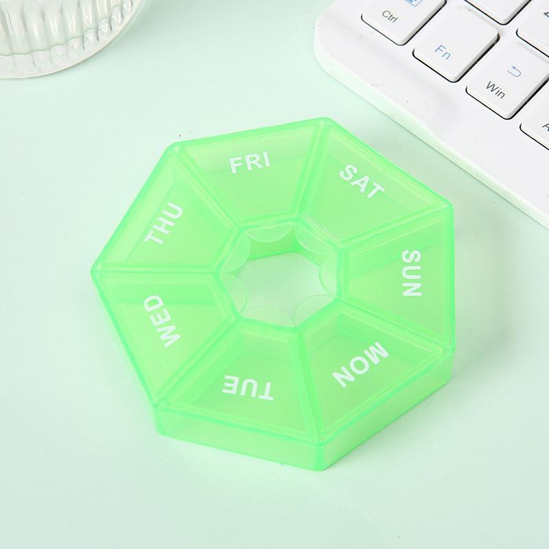 7 Days Pill Storage Box Mini Travel Portable Medicine Dispenser Multifunction Plastic Seven Compartment Sealer Box