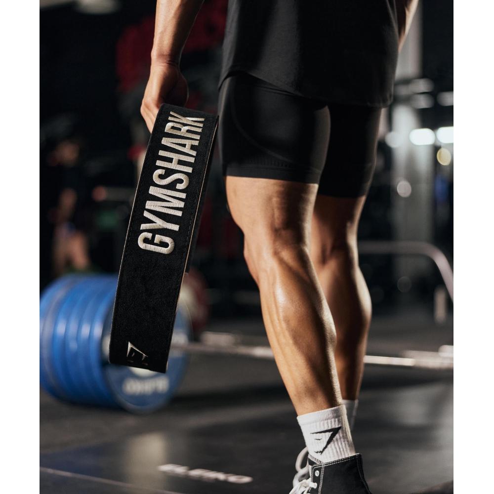 Gymshark Lever Lifting Belt Black Ecru White I3a5m Bcch