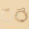 U-Shaped Bangle Bracelets for Women Punk Metal Snake Bone Shape Bracelet Trendy Zircon Hoop Link Charm Jewelry