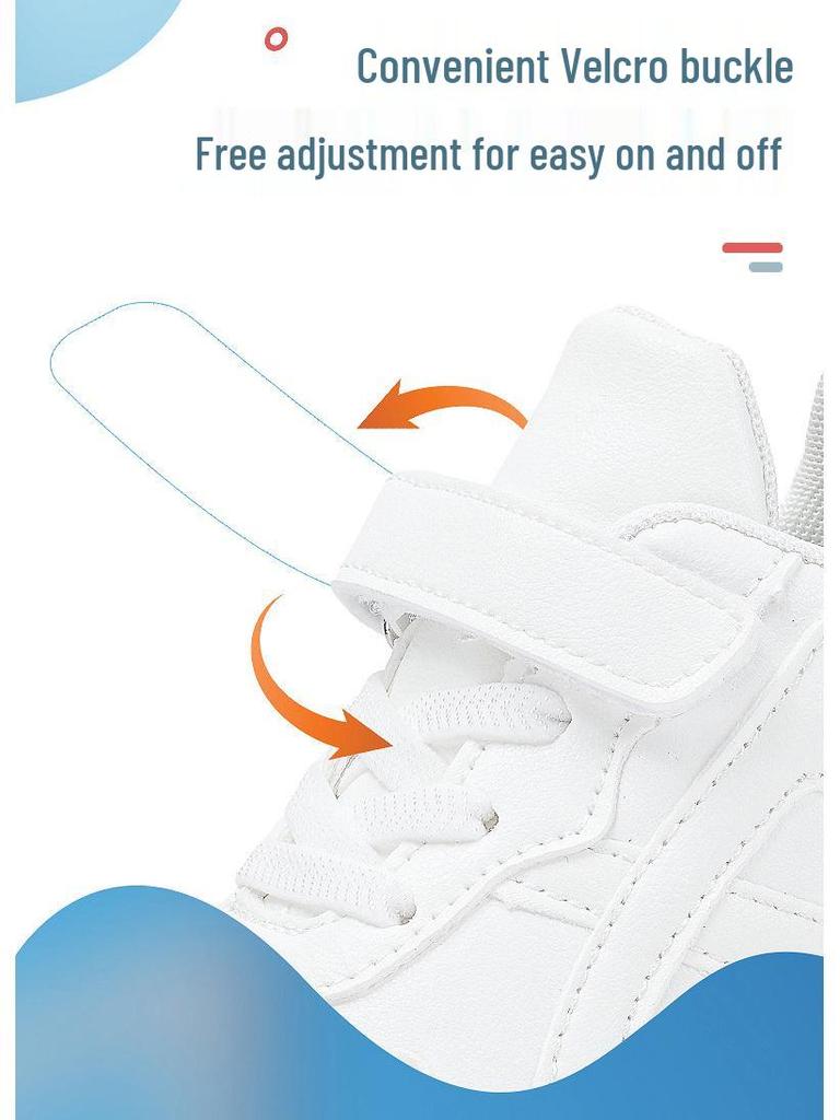 New Style Lightweight Kids' White Mesh Leather Sneakers - Unisex