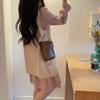Trendy Vertical Mini Girl Small Square Bag Simple Cross-section Mobile Phone Bag Solid Color Pu Coin Wallet Small Bag Women