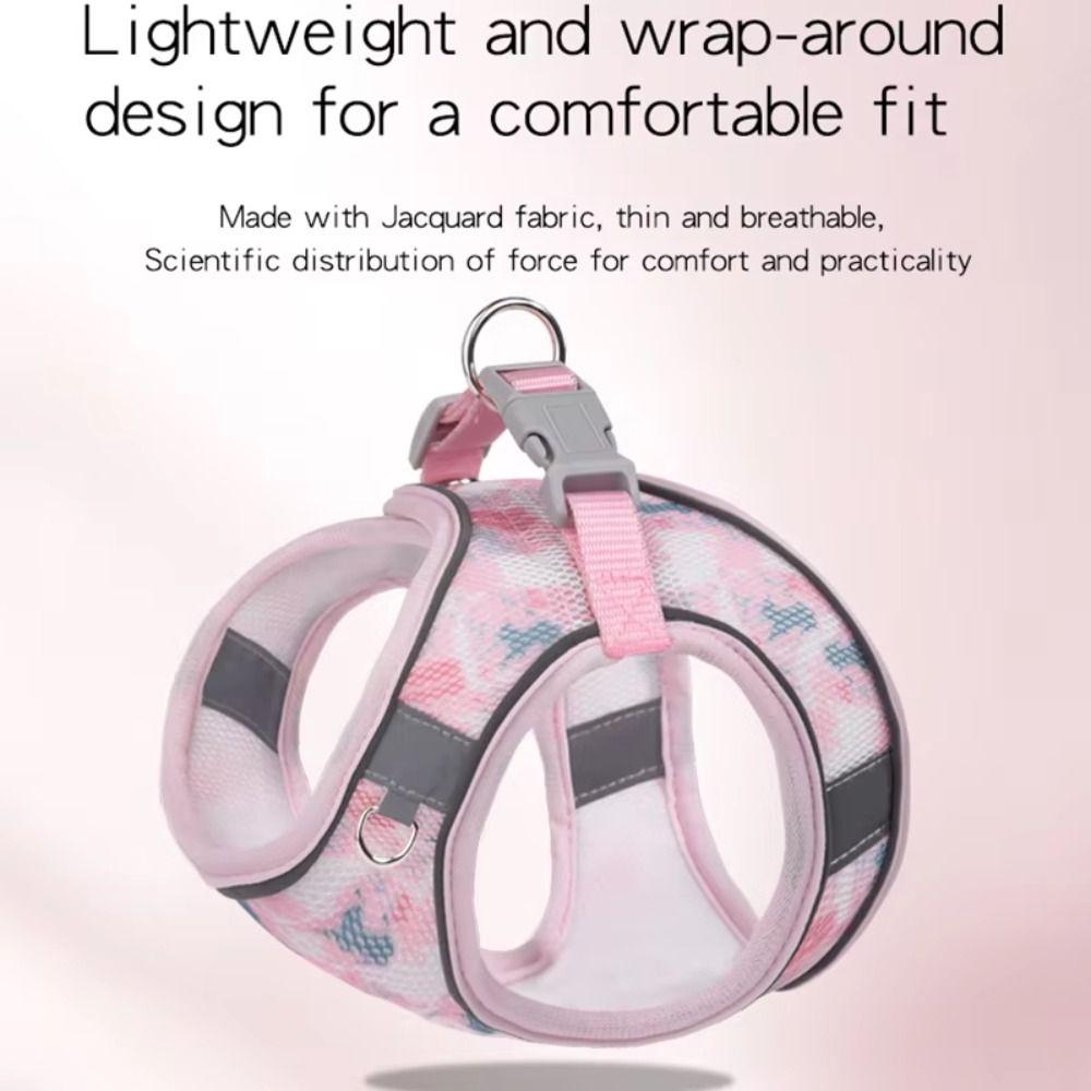 Reflective Pet Vest Style Harness Adjustable Pet Chest Strap Dog Harness Leash Set Daily Walk