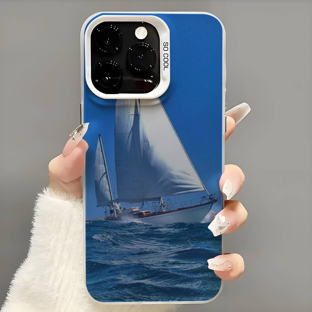 Sailing Boat  Phone Case  Phone Case For iPhone 14 16 15 11 12 13 Pro Max Mini Plus Shockproof Cover