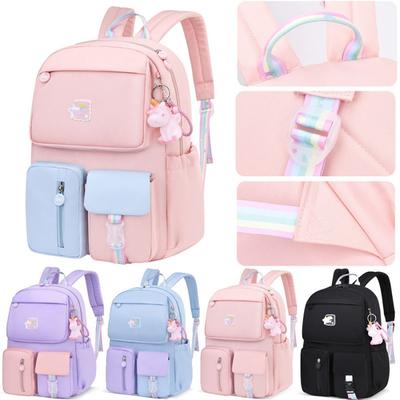 Cartoons School Bags for Teenager Girls Rainbow School Backpack Women Travel Backpacks