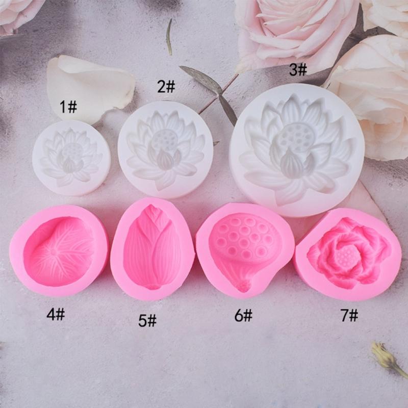 3D Lotus-Flower Shaped Silicone Soap Mold Lotus-Candle Mold Seedpod-of-Lotus Scented Candle Resin Epoxy Mold DIY Art