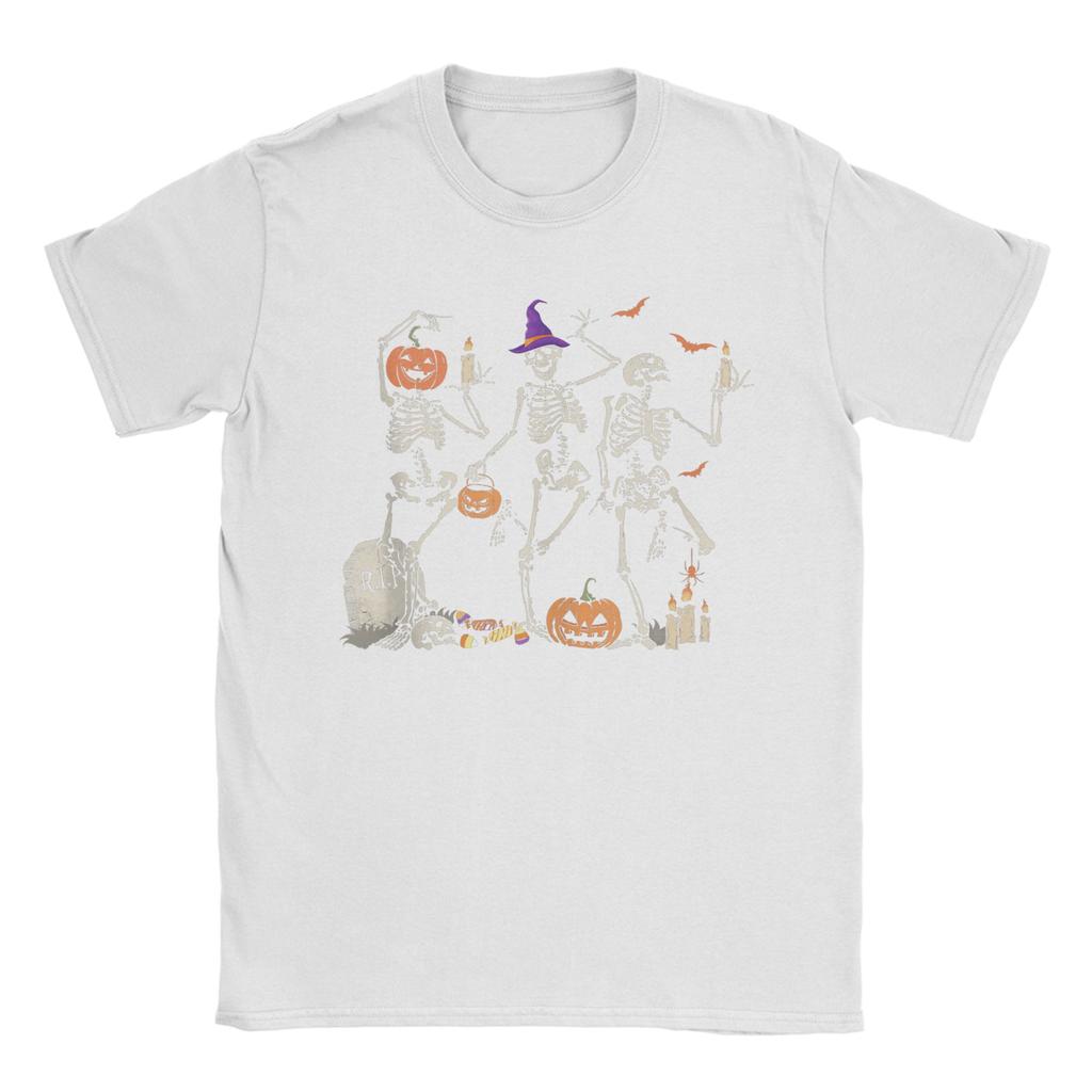 Tančící kostra Šťastný Halloween Lebka Pánské bavlněné tričko Novinka Tričko O-výstřih Krátký rukáv Letní topy