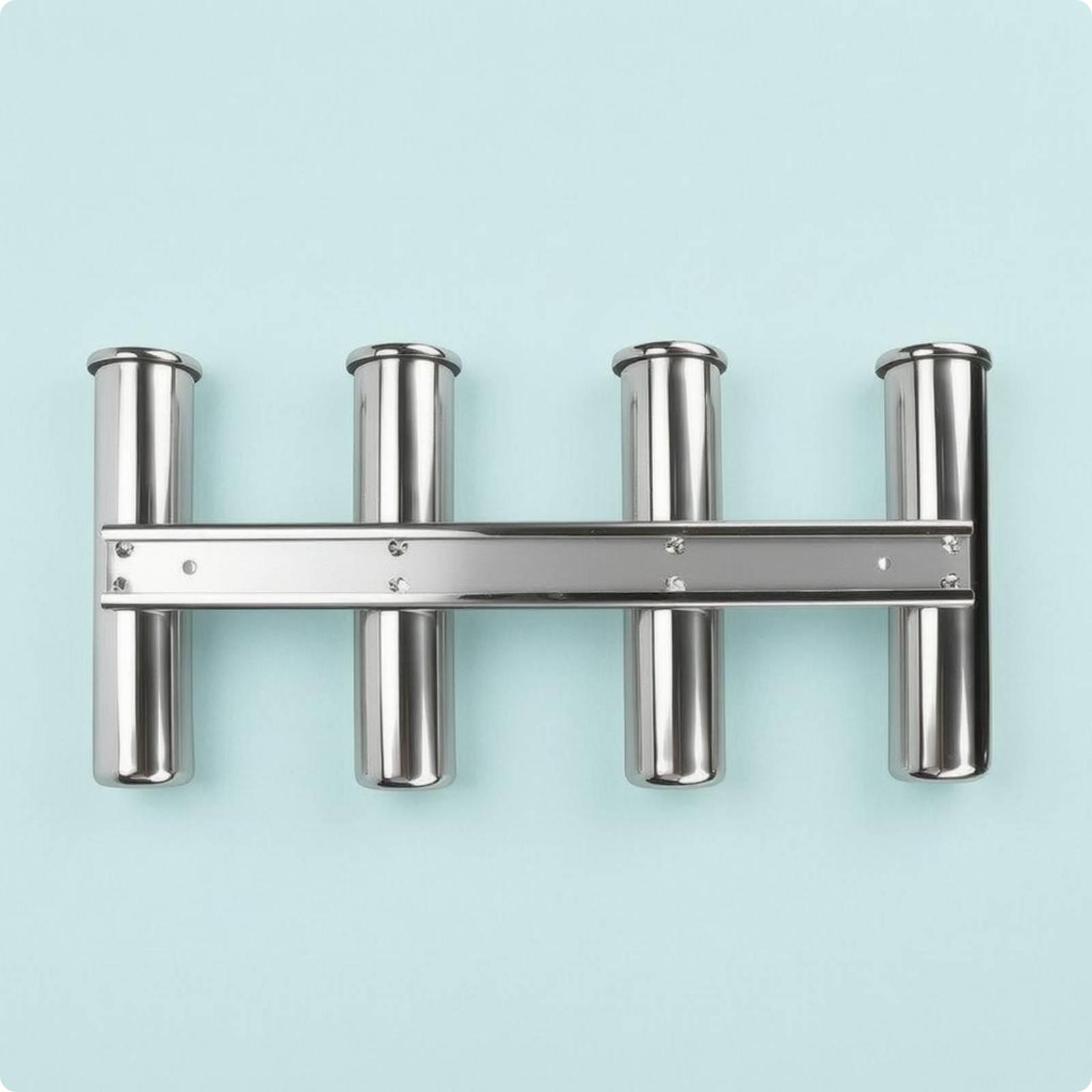Stainless Steel Rod Holder Polished Silver