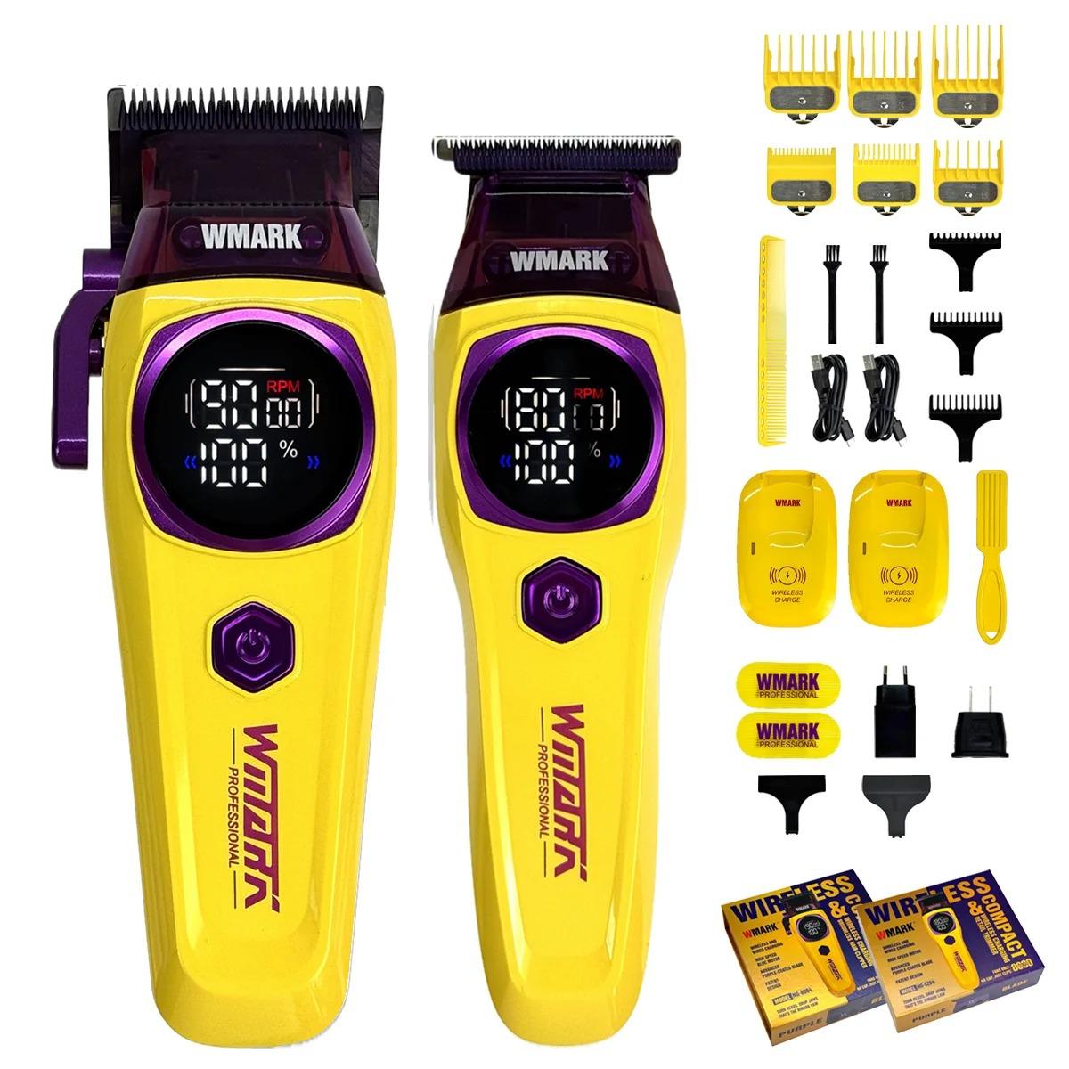 

WMARK Hair Trimmer Professional Hair Clipper Rechargeable Hair Cutting Machine Barber Cordless Trimmer for Men NG-8004 NG-8204 жёлтый