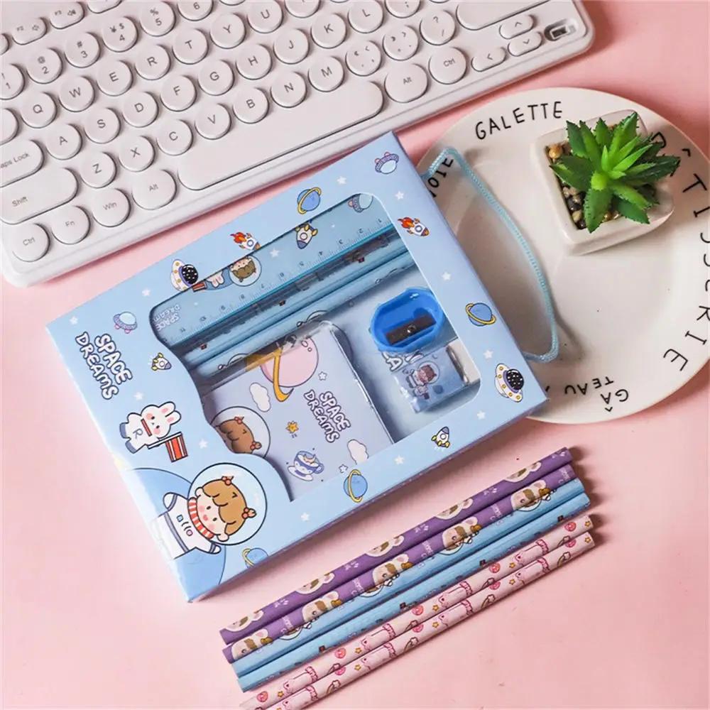 6pcs/Set Children'S Stationery Set Gift Box Kindergarten Prize Gift Christmas New Year Gifts Student Back To School Supplies