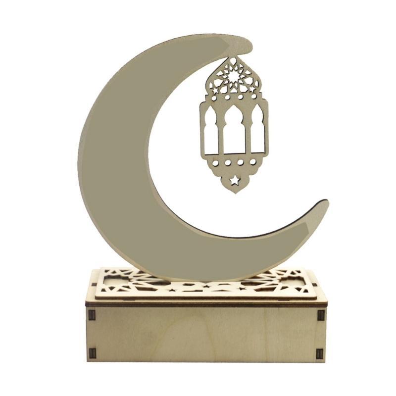 EID Mubaraks Ornament Moon LED Light Ramadans Decoration for Home Islamic Muslims Party Decoration Kareem Eid Gift