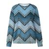 Ladies Casual Fashion Print Long Sleeve Round Neck Pullover T-Shirt Top
