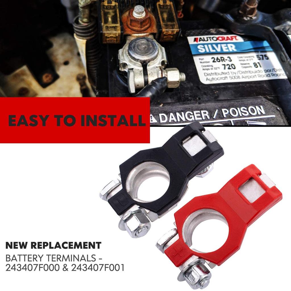 Positive Negative Battery Terminal Set 243407F000 243407F001 Car Cable Connector Clamp Replacement for 243407F000