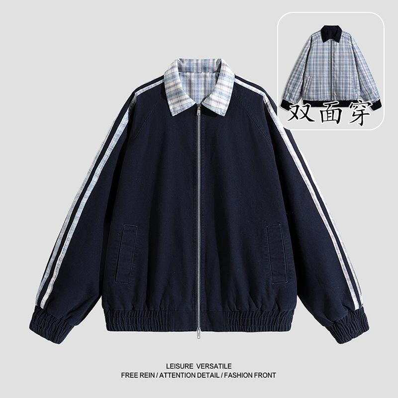 Versatile Coat Minimalist Cotton Jacket Men's 2026 Jacket Reversible Wear Casual Men's Baseball Clothing Fall Men's Breathable Work Casual Jacket