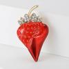Drop Oil Strawberry Enamel Oil Rhinestone Fruit Brooch Cute Cartoon Brooch Pin Batch