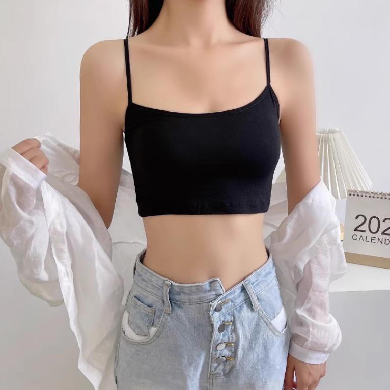 Summer Modal Spaghetti Strap Tank with Inner Bandeau Base Layer Long One size